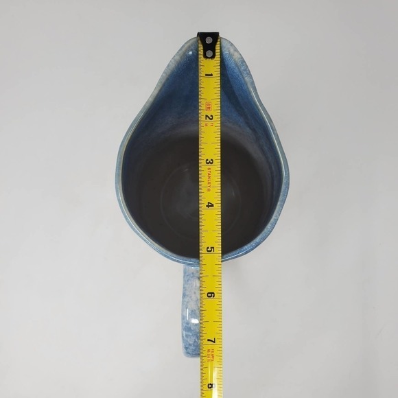 Natural Elements Blue Speckled Porcelain Glazed Pitcher Farmhouse Vase - Picture 7 of 8